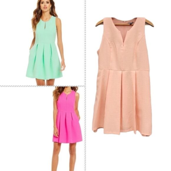 Gianni Bini Margie Box Pleat Dress L - Picture 1 of 11